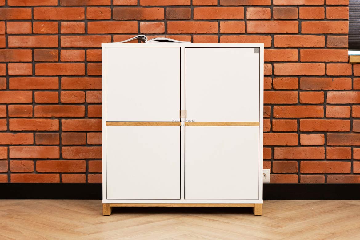 Weißer abschließbarer Aktenschrank aus der Modern Office Kollektion
