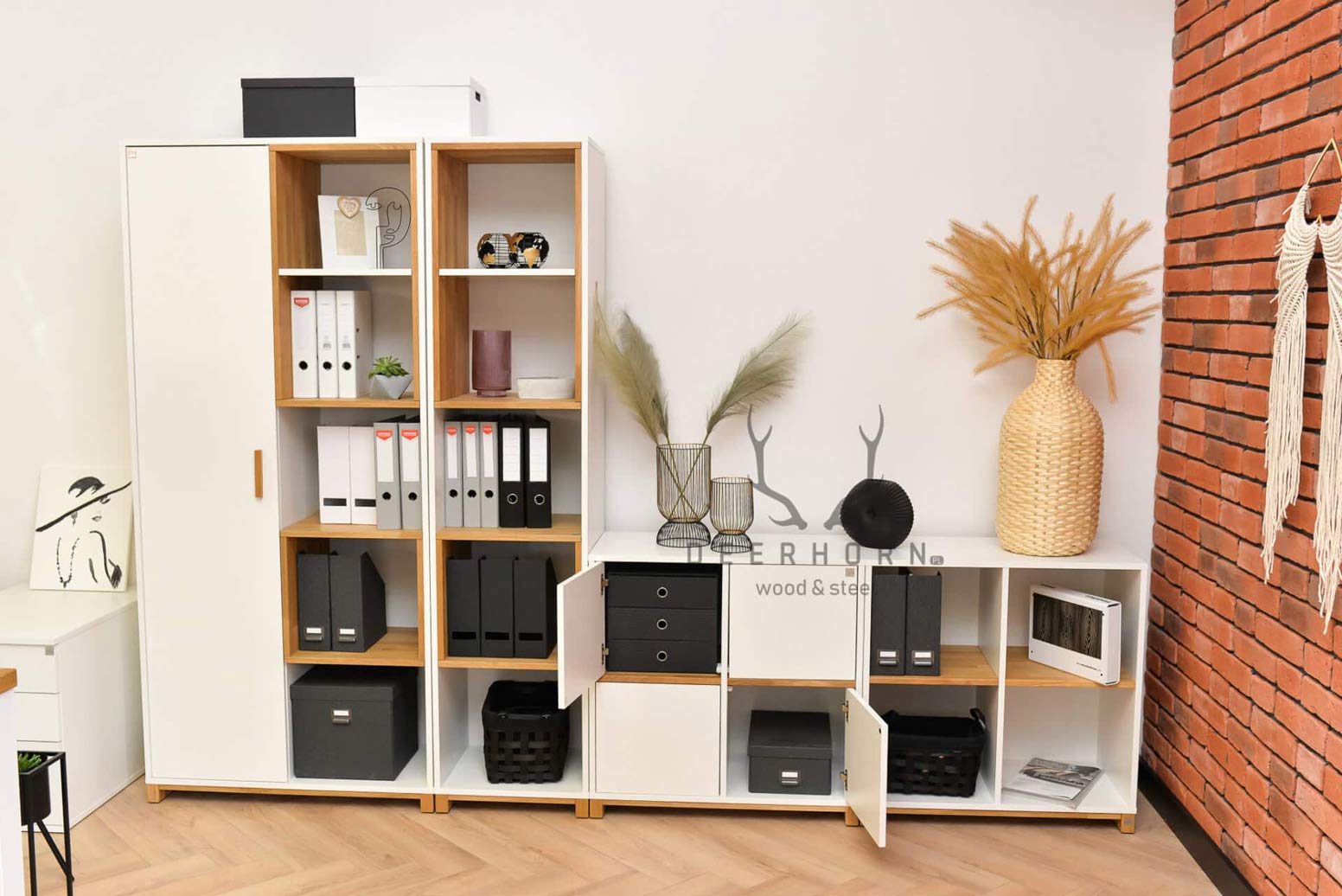 Weißer abschließbarer Aktenschrank aus der Modern Office Kollektion