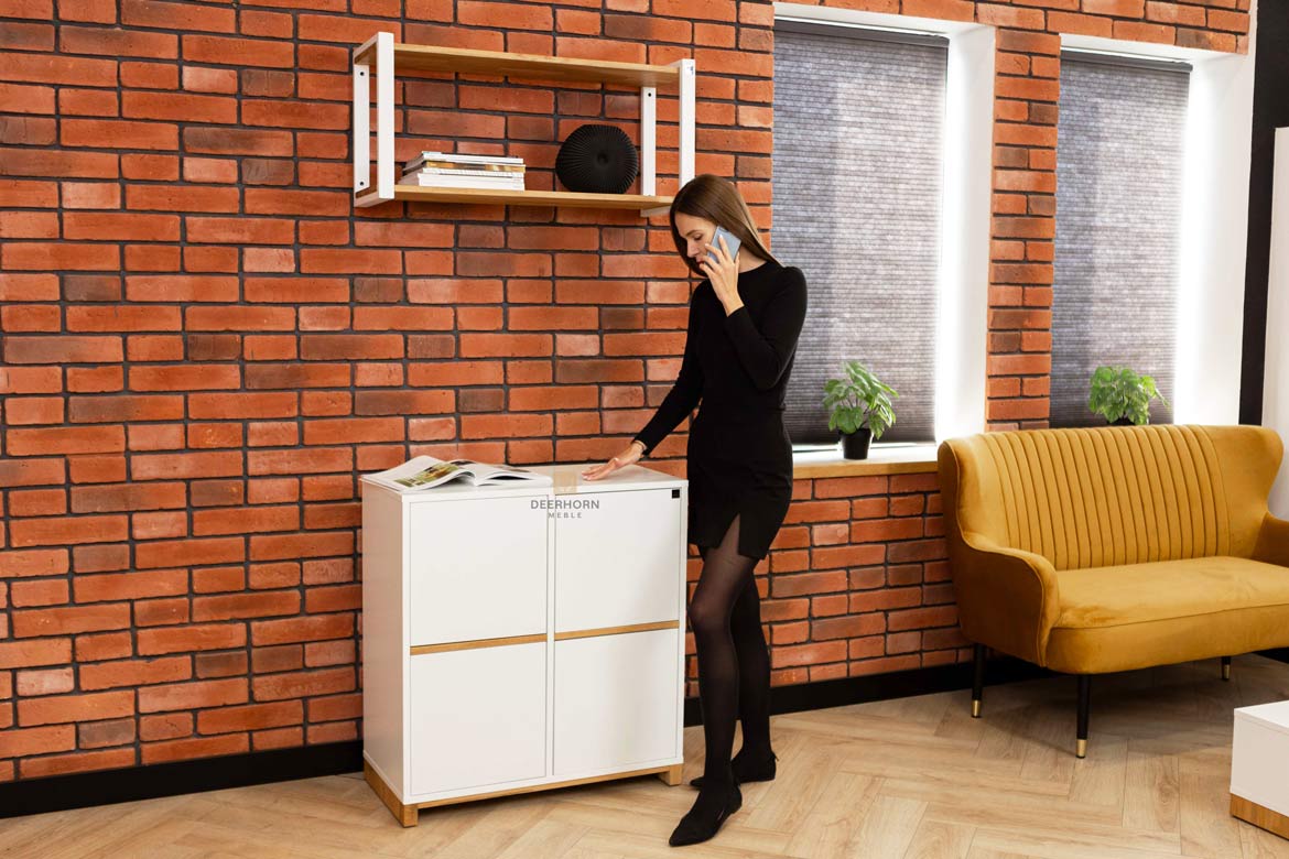 Weißer abschließbarer Aktenschrank aus der Modern Office Kollektion
