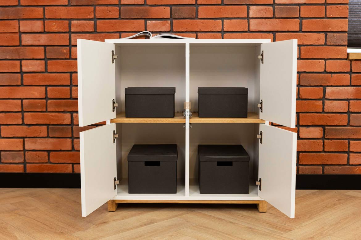 Weißer abschließbarer Aktenschrank aus der Modern Office Kollektion