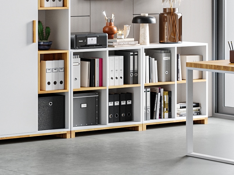 Weißer abschließbarer Aktenschrank aus der Modern Office Kollektion