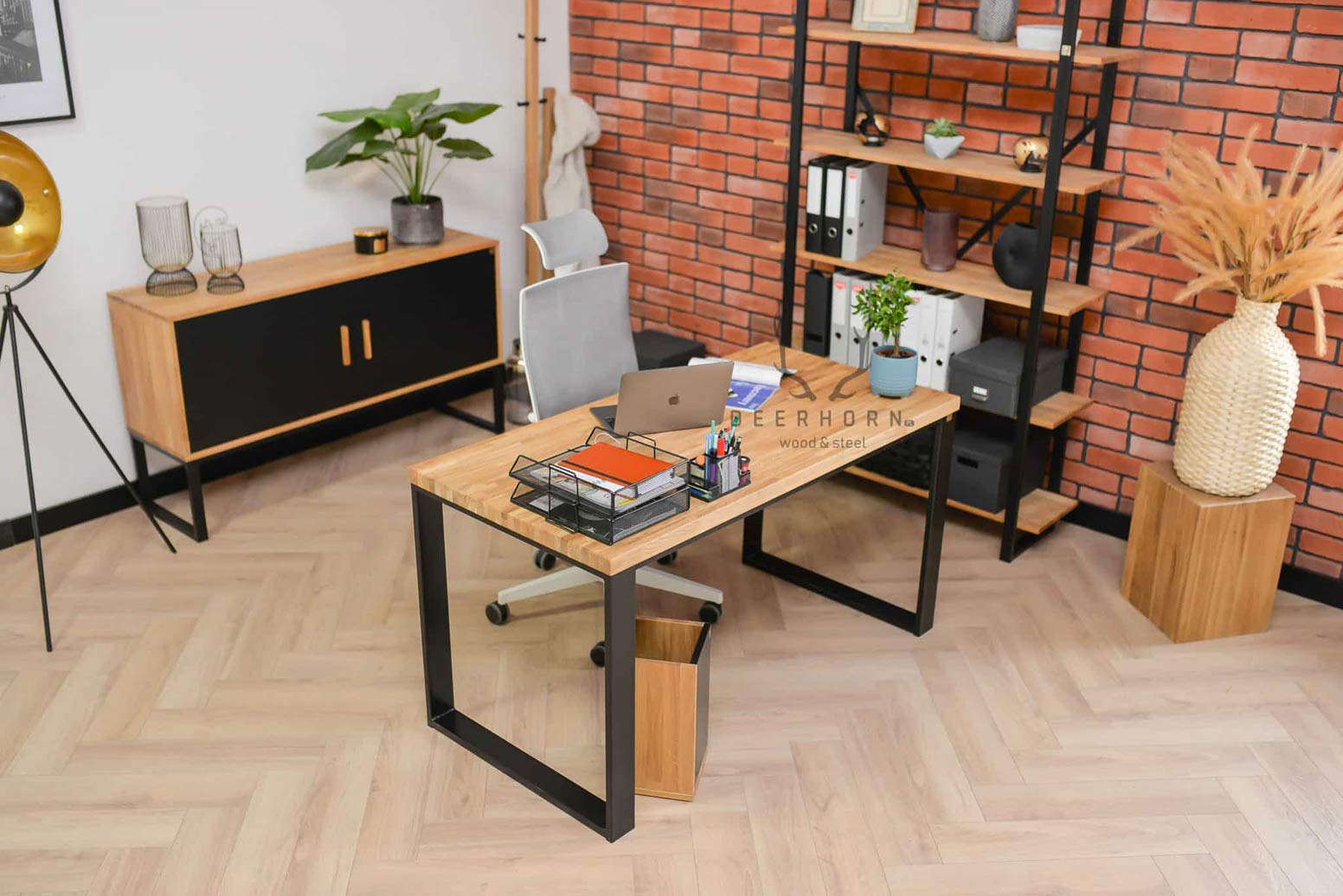 Bureau Loft avec plateau en bois