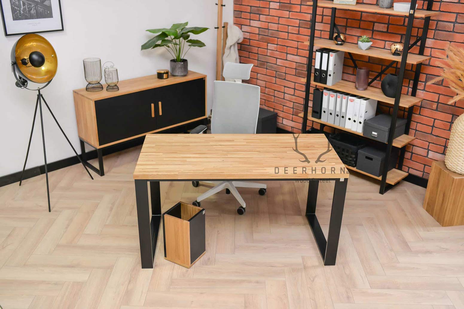 Bureau Loft avec plateau en bois