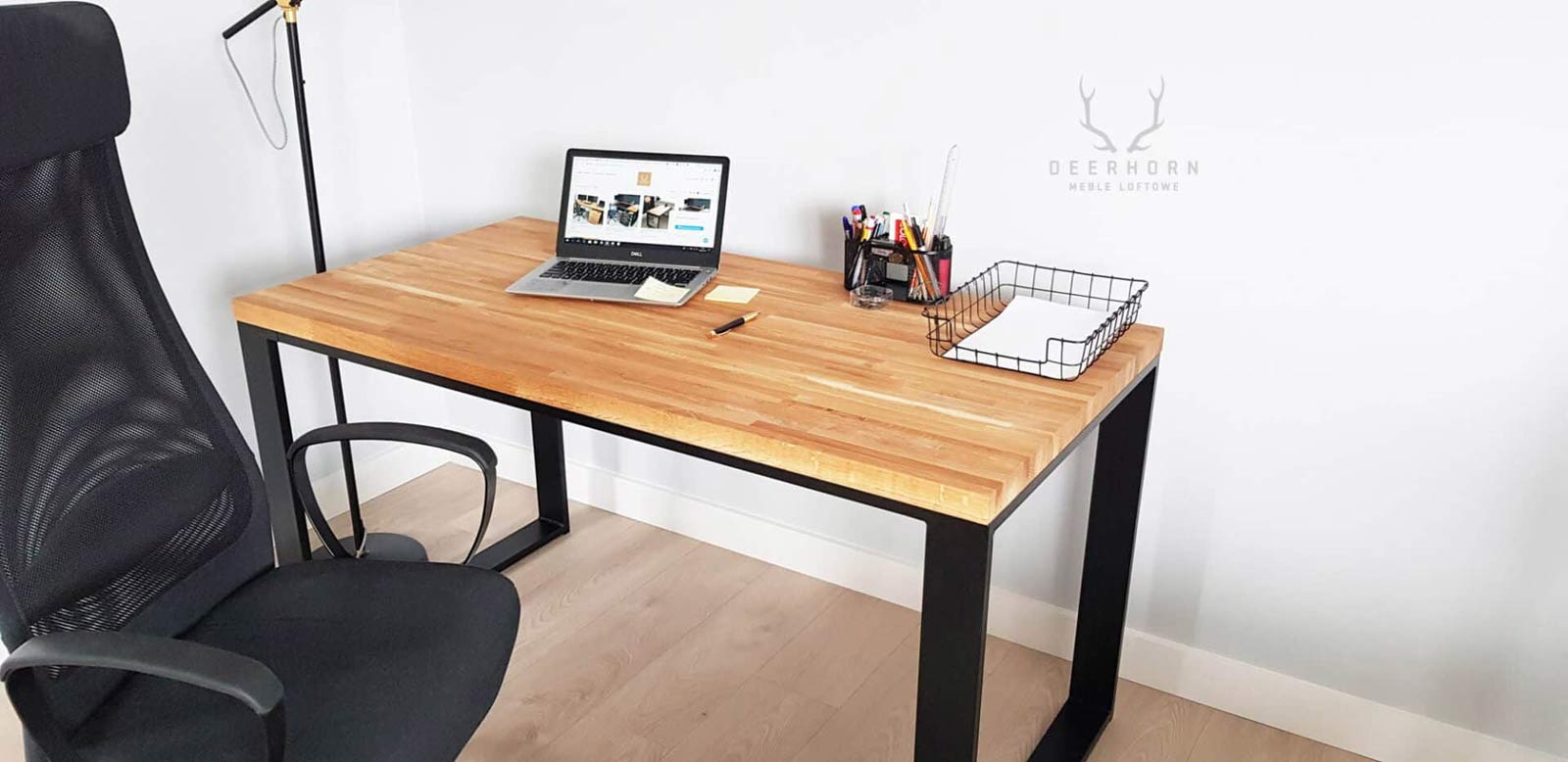 Bureau Loft avec plateau en bois