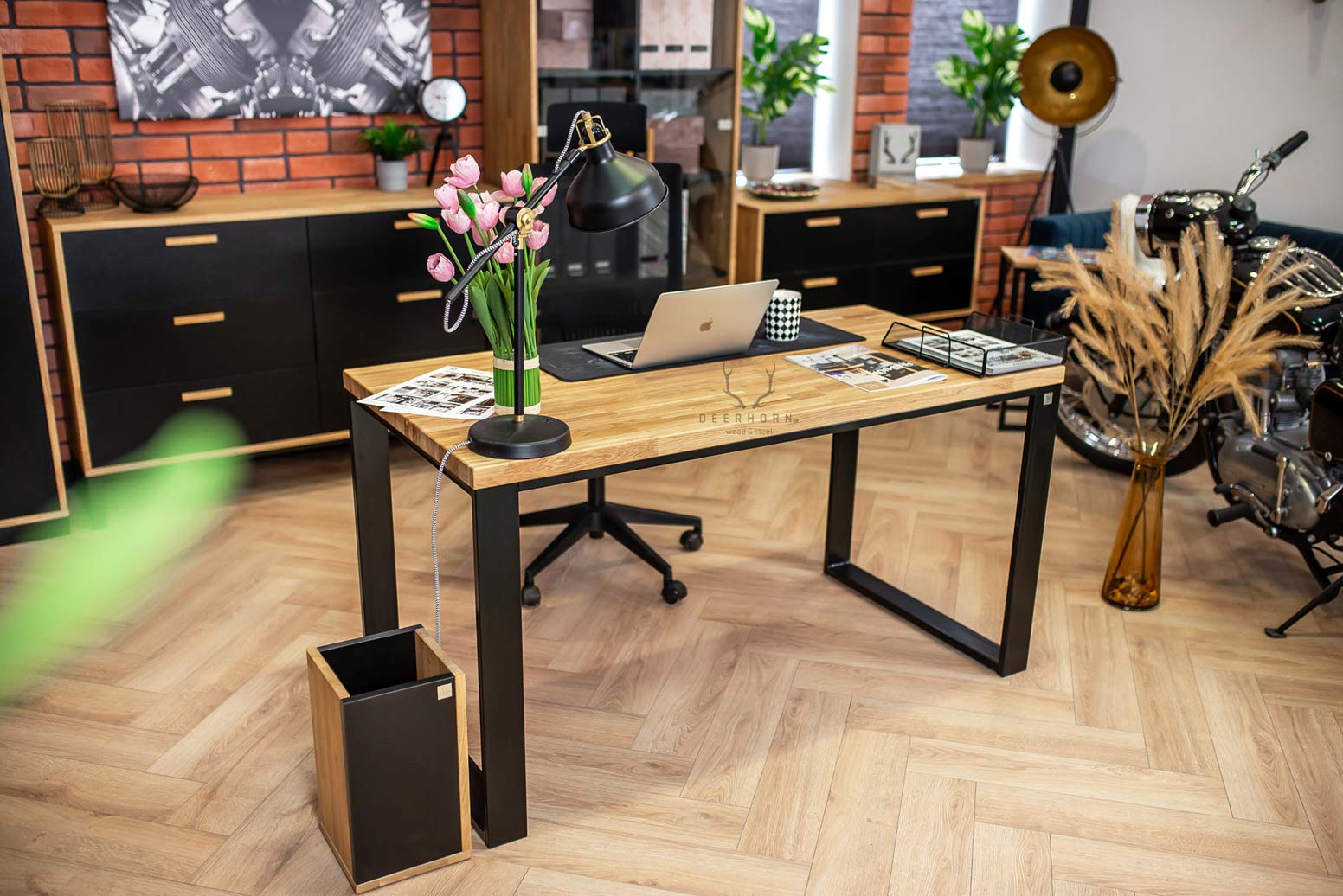 Bureau Loft avec plateau en bois