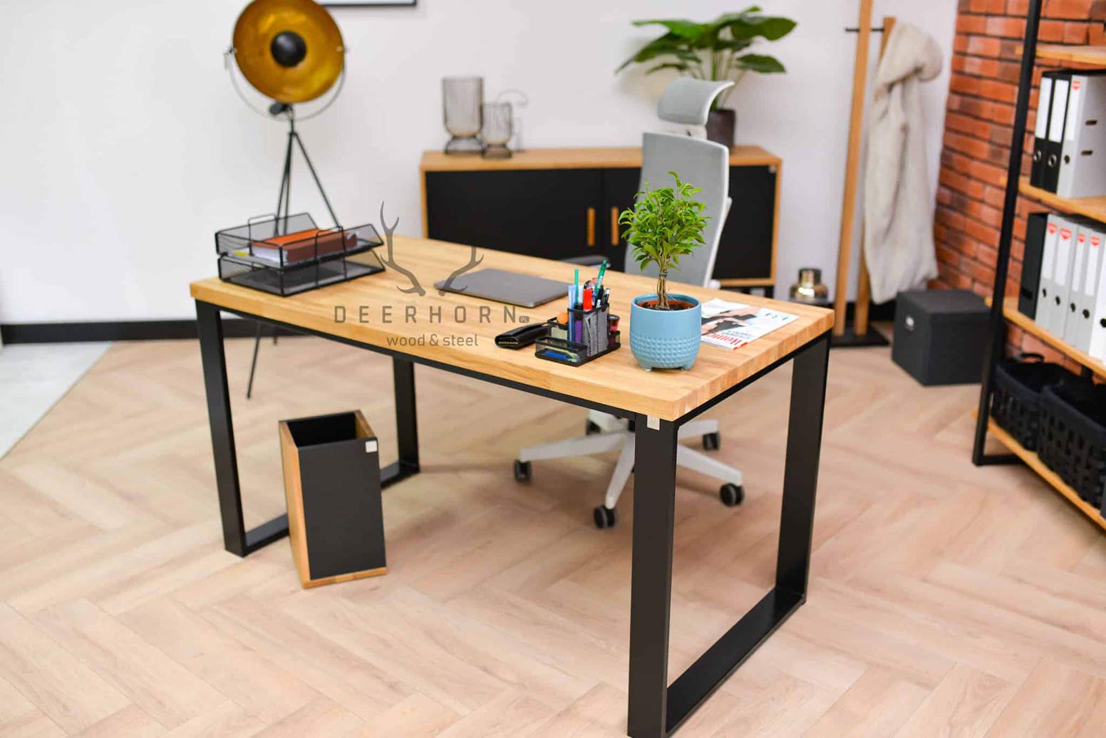 Bureau Loft avec plateau en bois