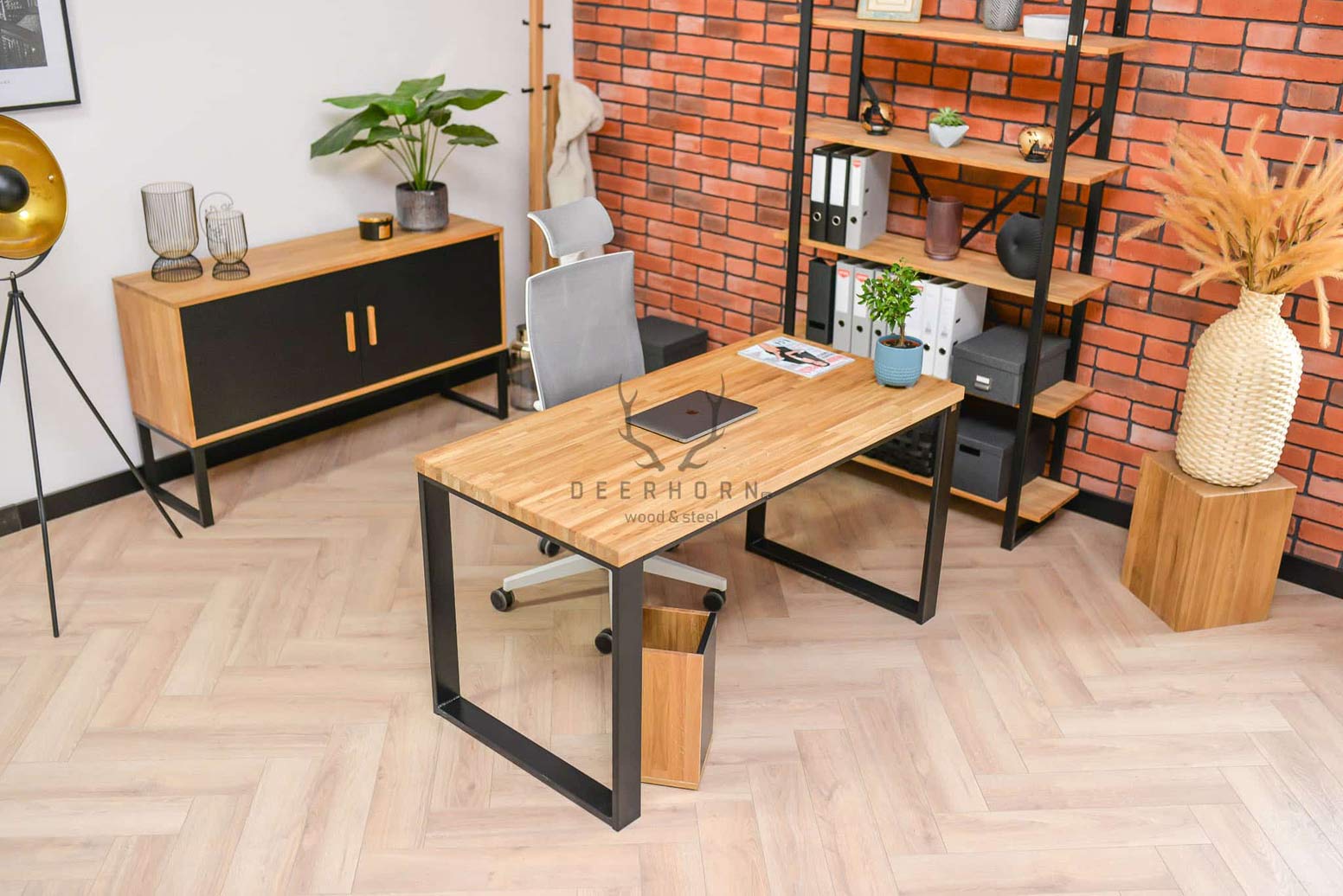 Bureau Loft avec plateau en bois