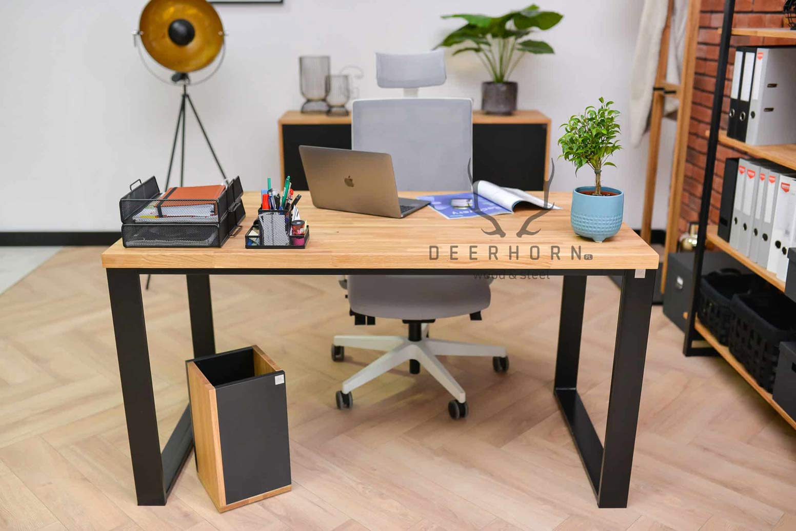 Bureau Loft avec plateau en bois