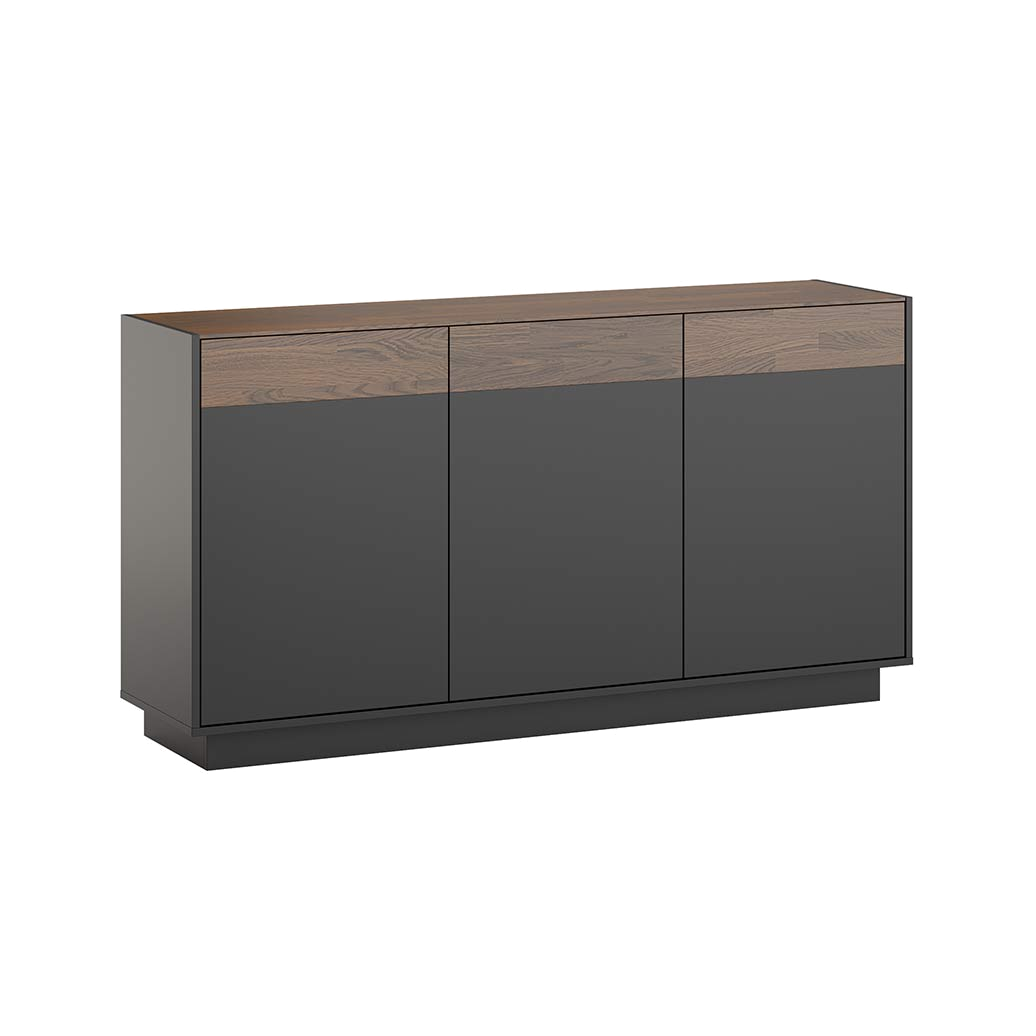 Große Prestige Office 160 cm Kommode für Büro und Wohnzimmer Ebenholz