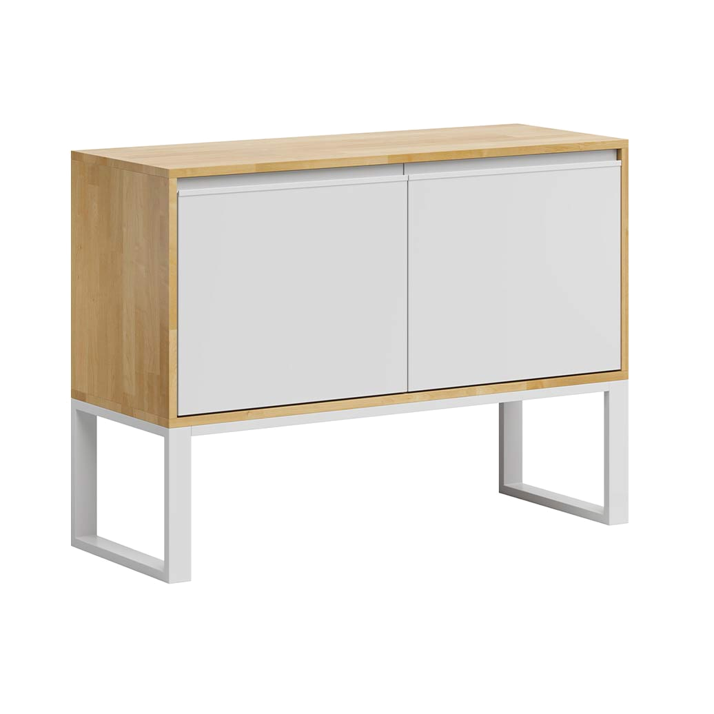 Kommode aus Holz mit Türen und Einlegeböden