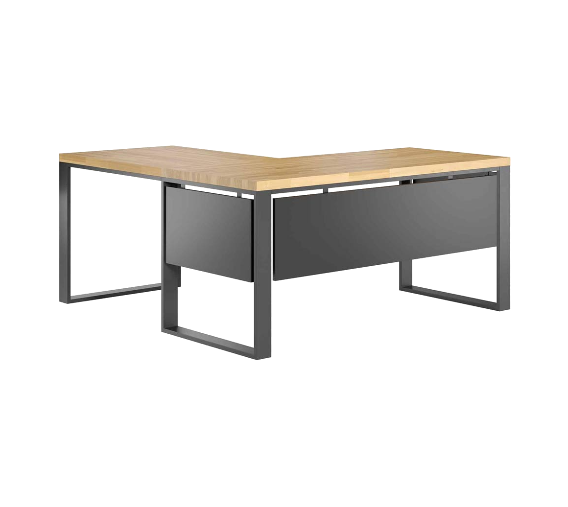 Bureau d'angle avec plateau en bois Bureau d'angle