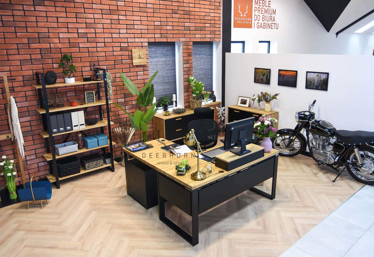 Bureau d'angle avec plateau en bois Bureau d'angle