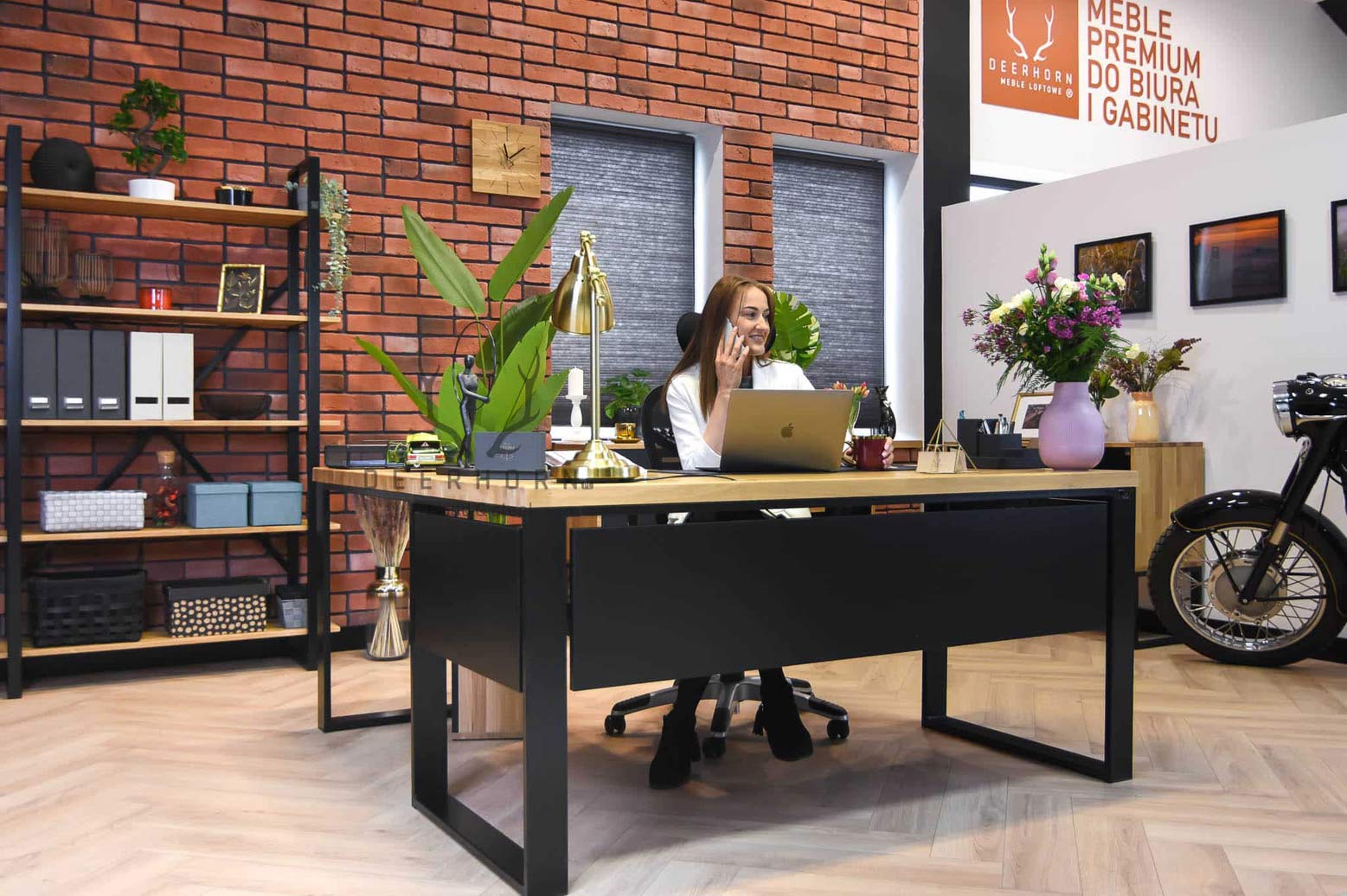 Bureau d'angle avec plateau en bois Bureau d'angle