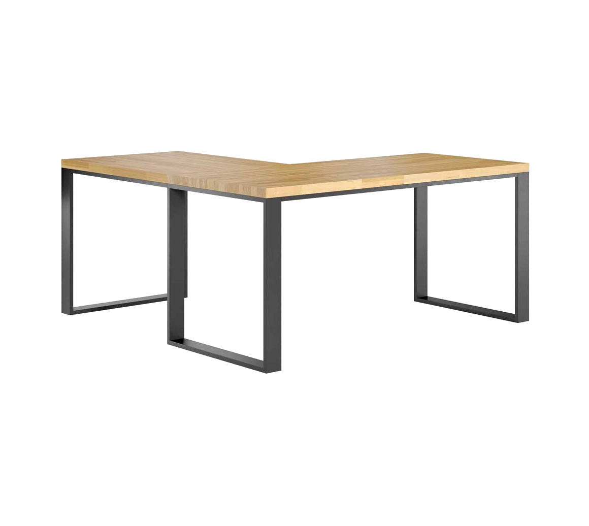Bureau d'angle avec plateau en bois Bureau d'angle
