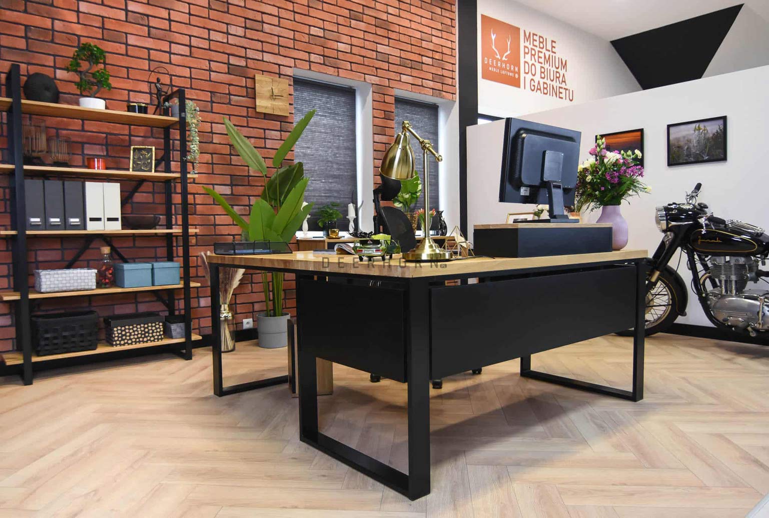 Bureau d'angle avec plateau en bois Bureau d'angle