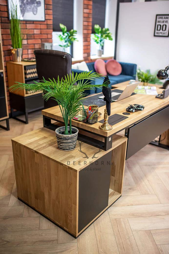 Bureau en chêne Loft Office Plus Right