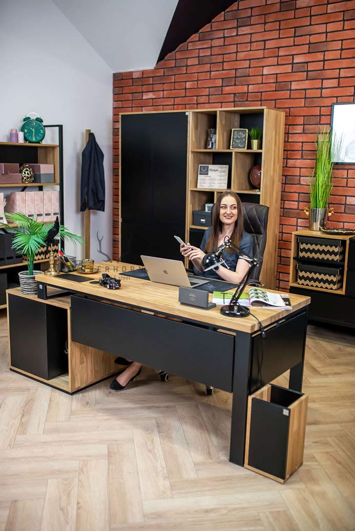 Bureau en chêne Loft Office Plus Right