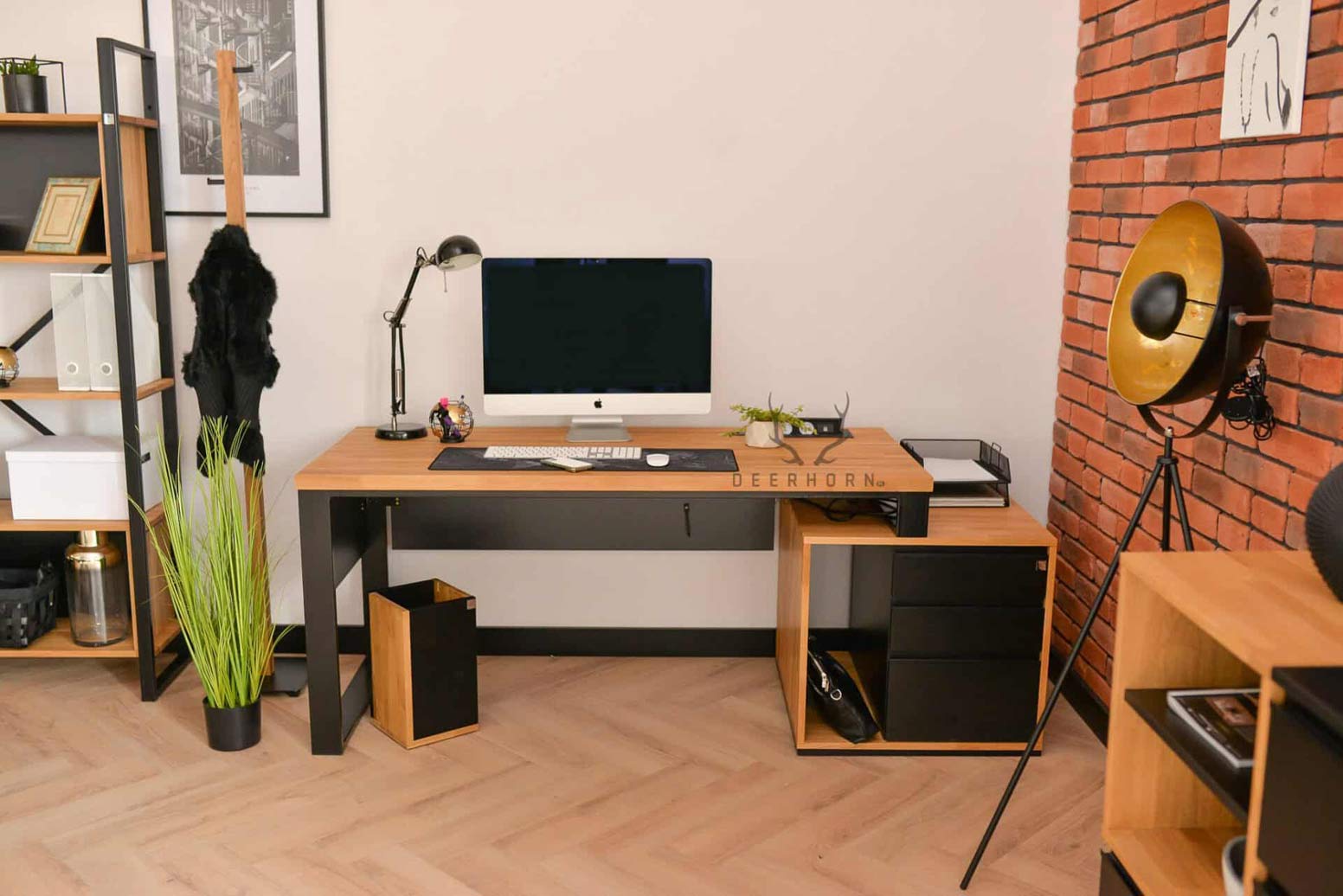 Bureau en chêne Loft Office Plus Right