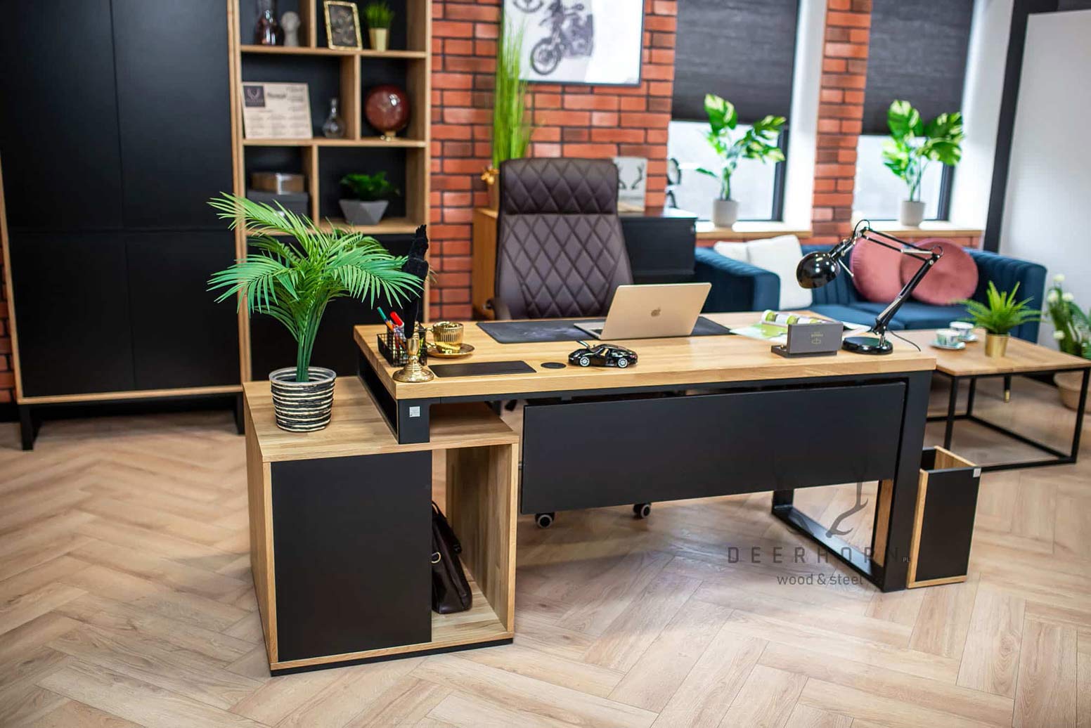 Bureau en chêne Loft Office Plus Right