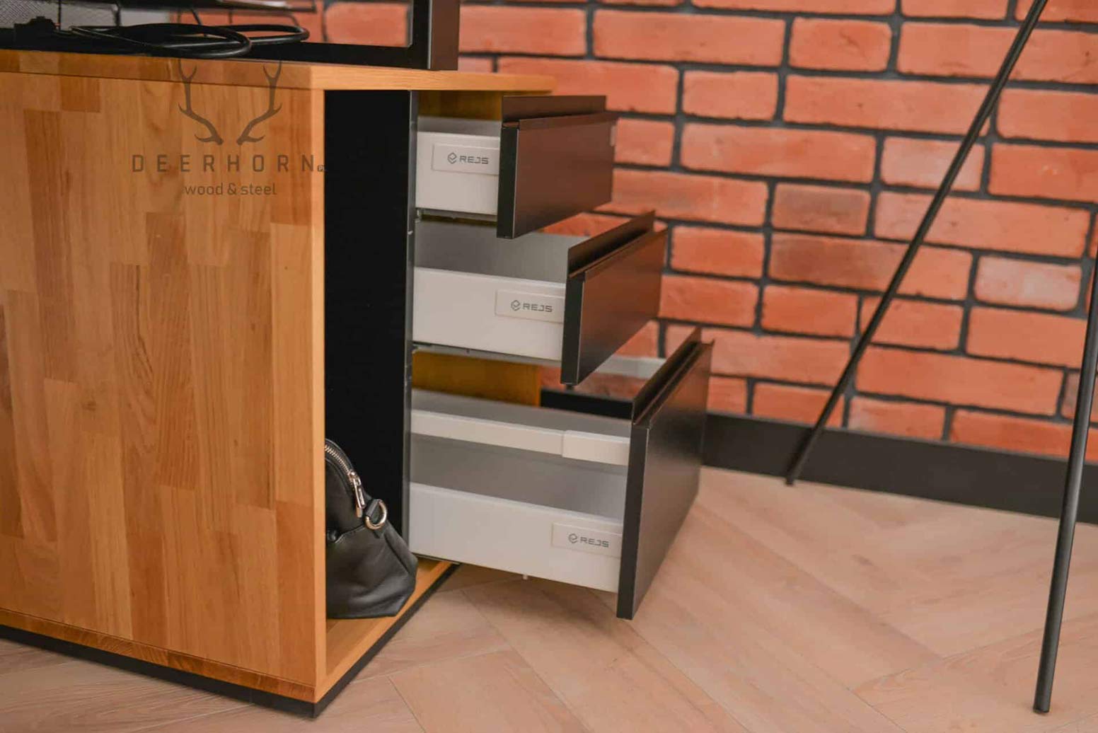 Bureau en chêne Loft Office Plus Right