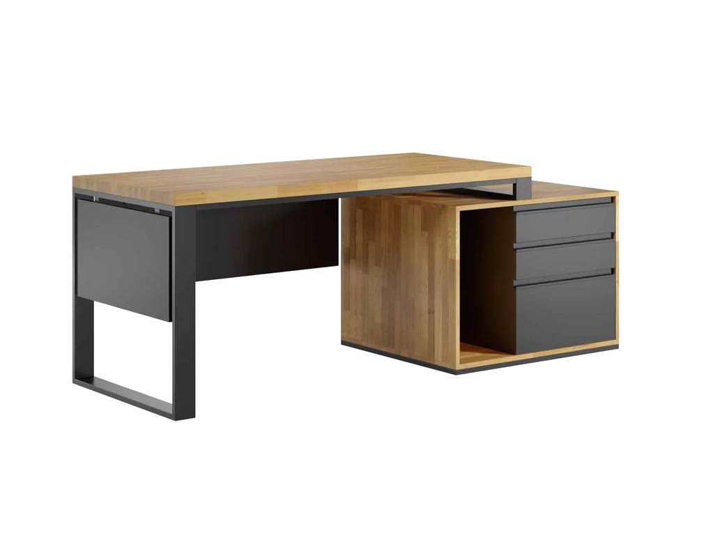 Bureau en chêne Loft Office Plus Right