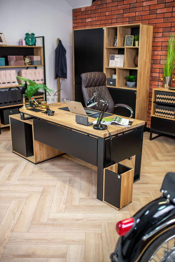 Bureau en chêne Loft Office Plus Right