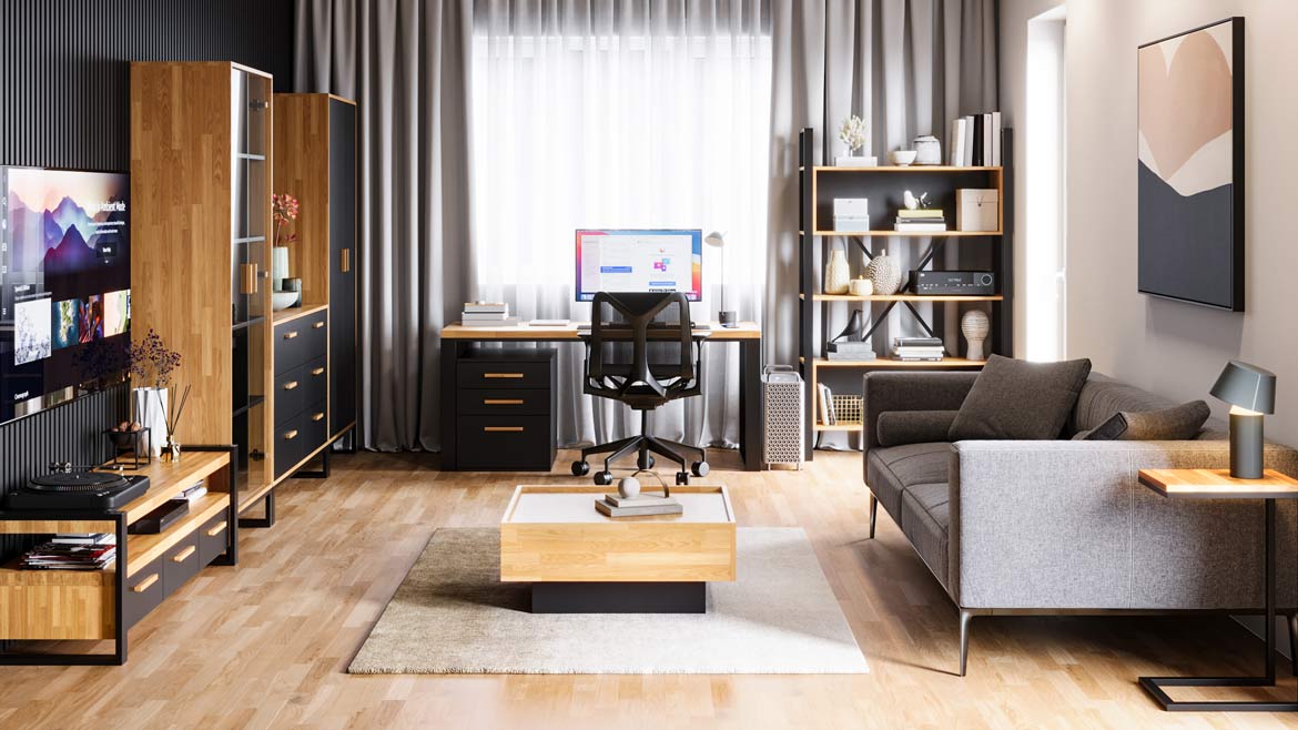 Wohnzimmer-Heimbüro-Möbel