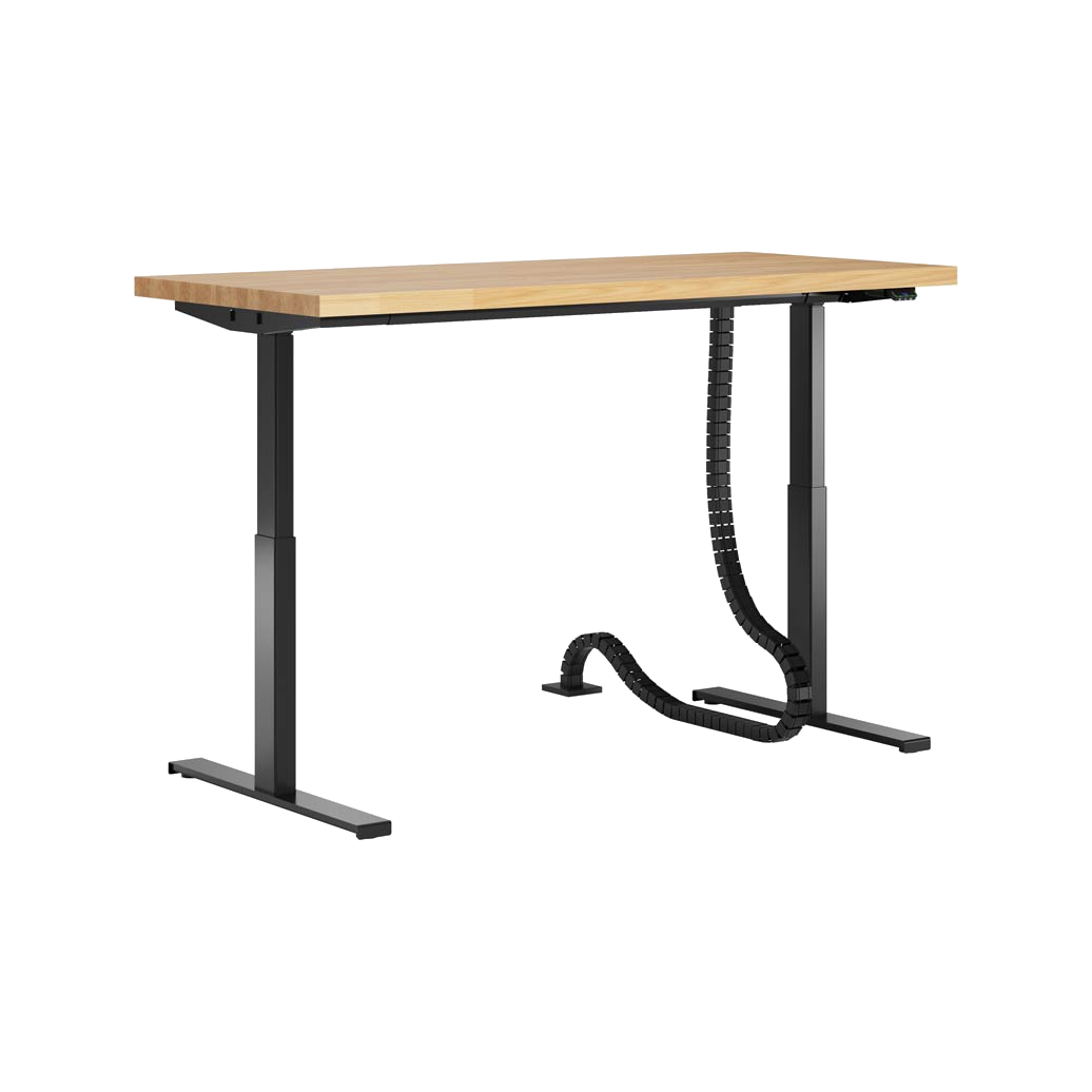 Bureau réglable en hauteur avec plateau en bois