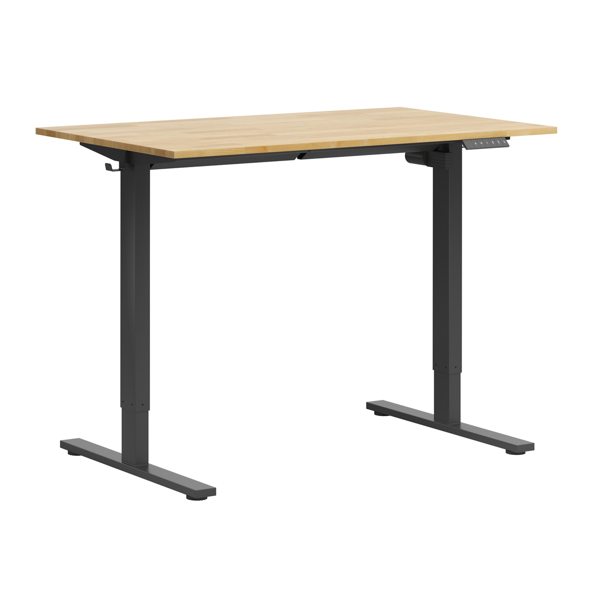 Einfacher elektrisch verstellbarer Schreibtisch mit Holzplatte