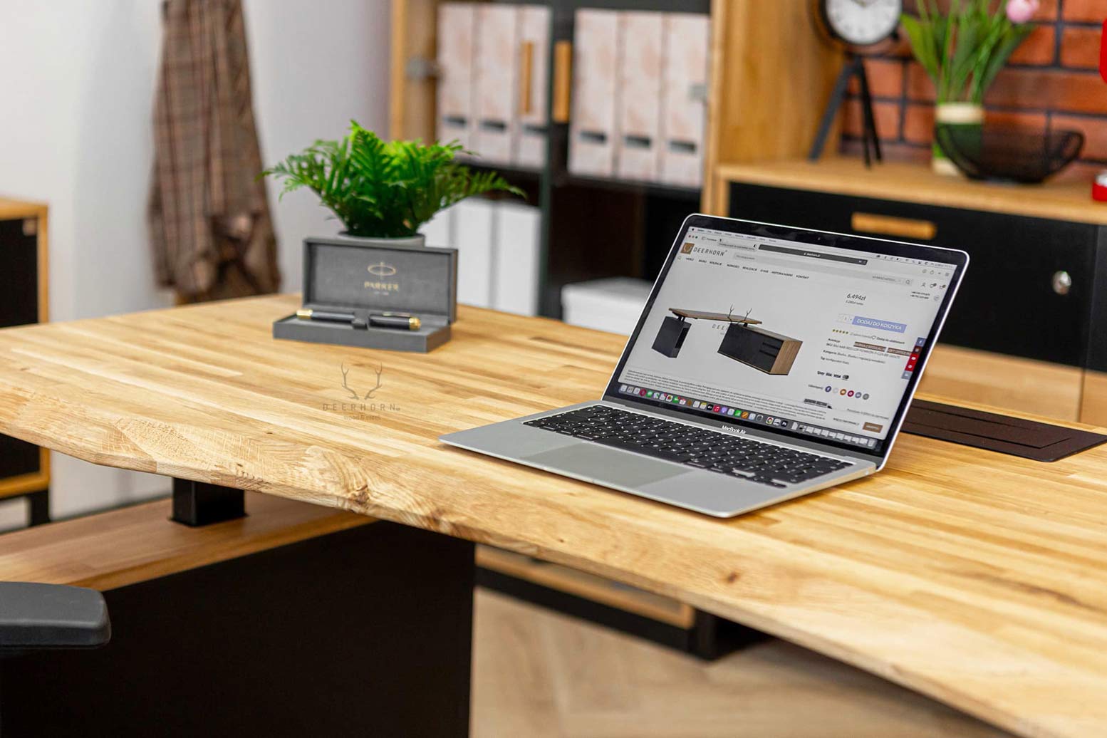 Eckschreibtisch mit Höhenverstellung für Büro und praktischem Rollcontainer 160×70