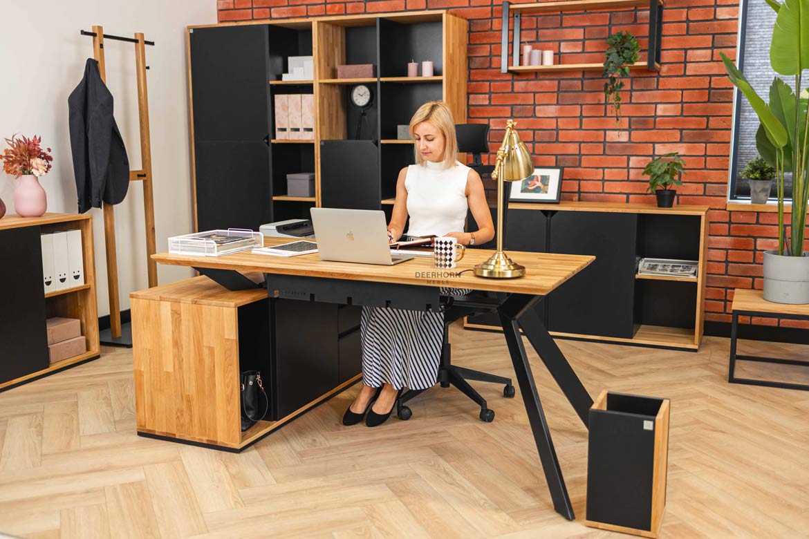 Futur bureau d'angle de style actif