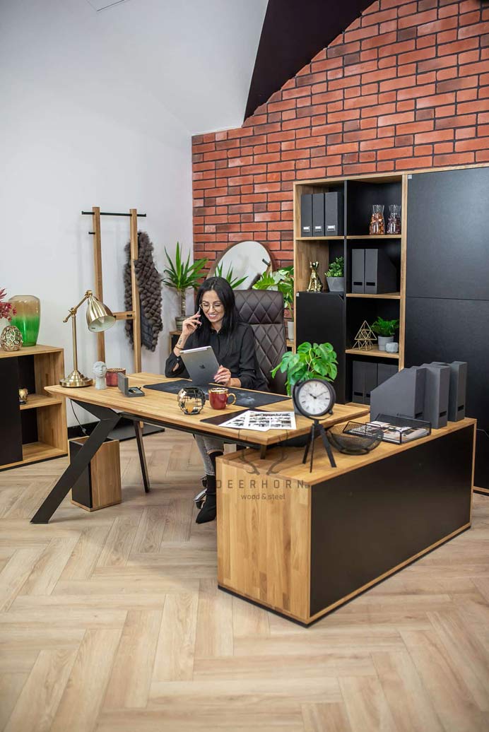 Futur bureau d'angle de style actif