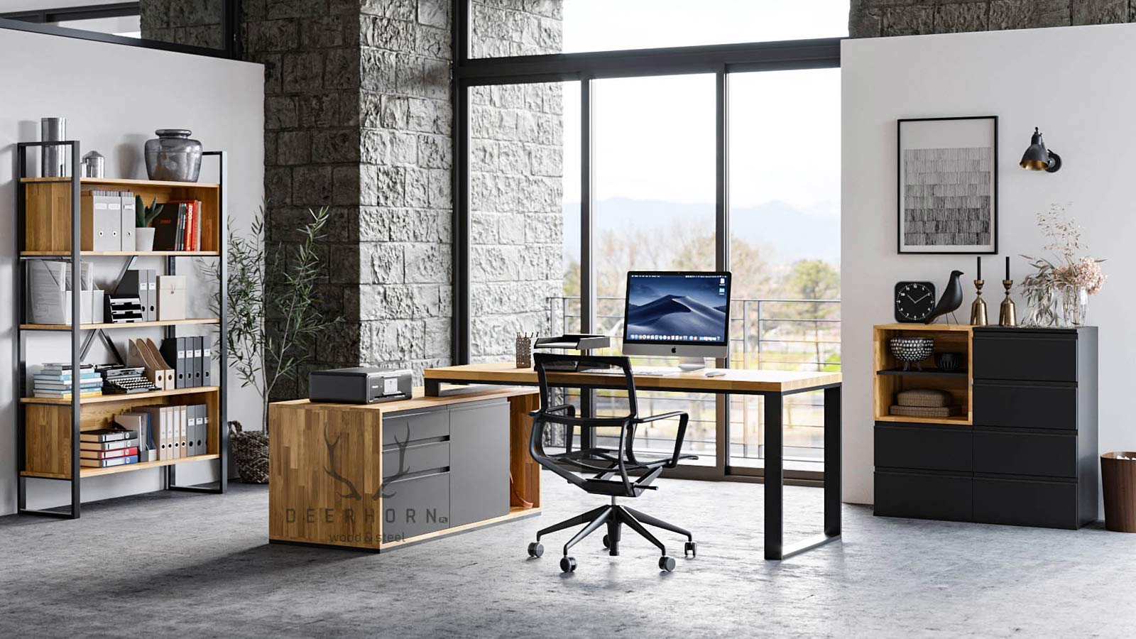 Bureau d'angle pour loft premium plus