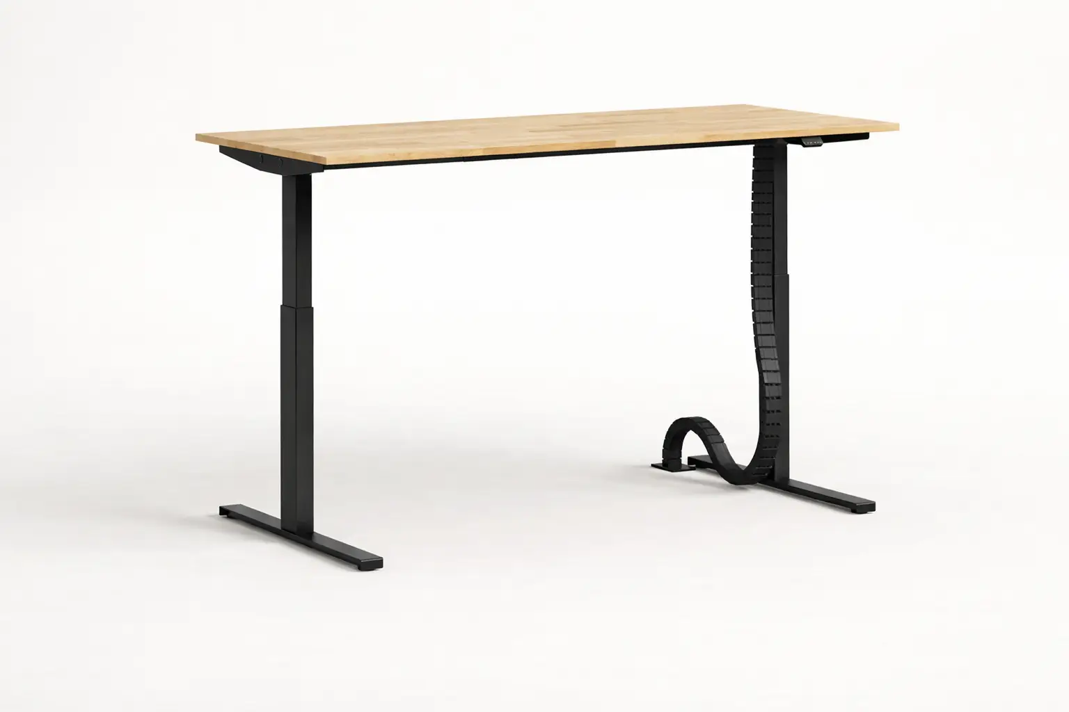 Bureau avec réglage électrique de la hauteur et plateau en bois SLIM