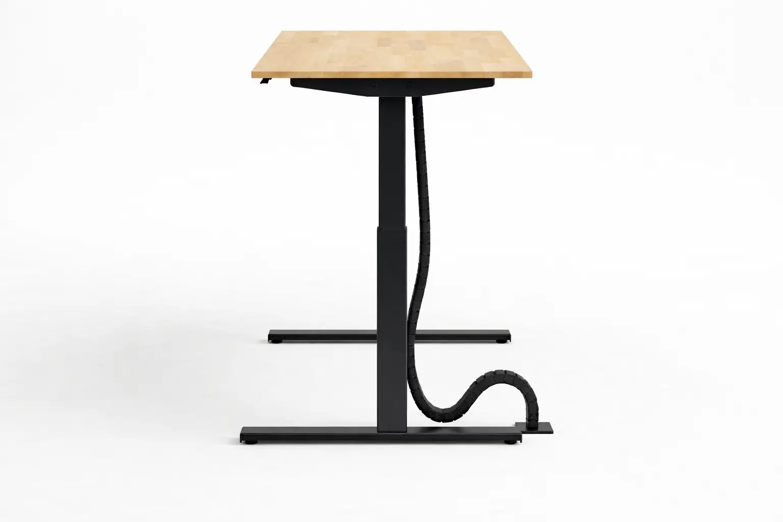 Bureau avec réglage électrique de la hauteur et plateau en bois SLIM