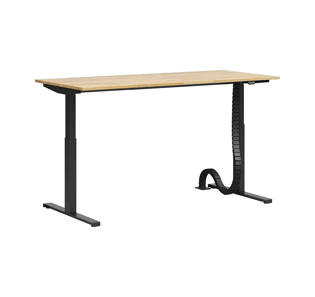 Bureau avec réglage électrique de la hauteur et plateau en bois SLIM