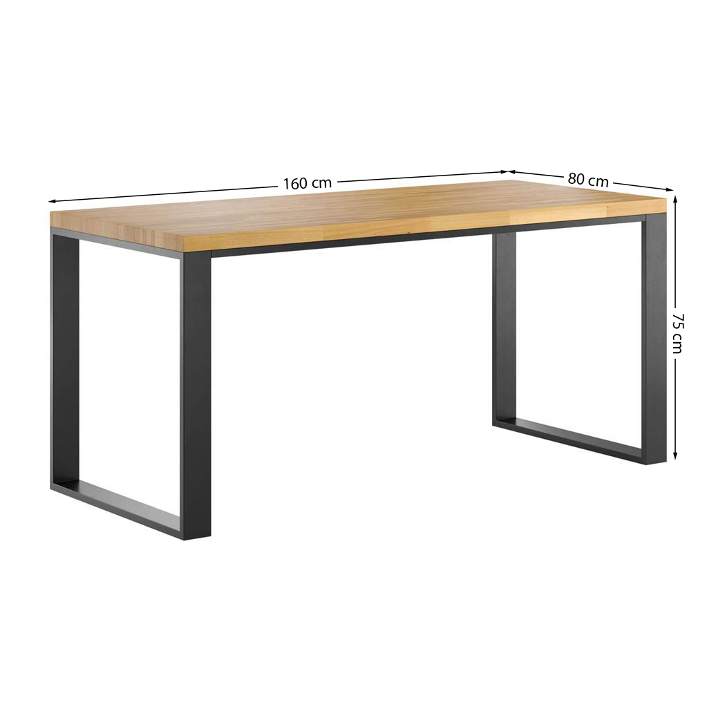 Bureau avec plateau en chêne Loft Office