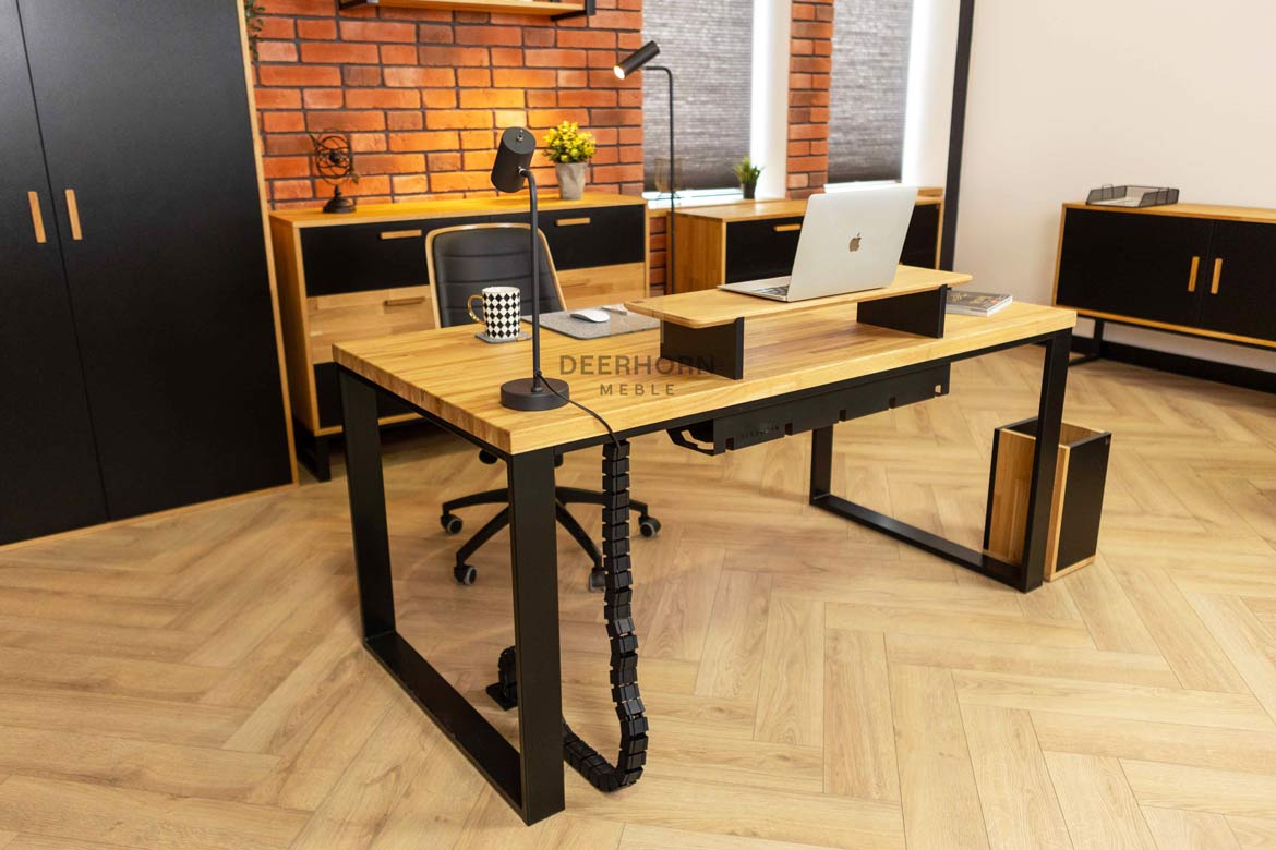 Bureau avec plateau en chêne Loft Office