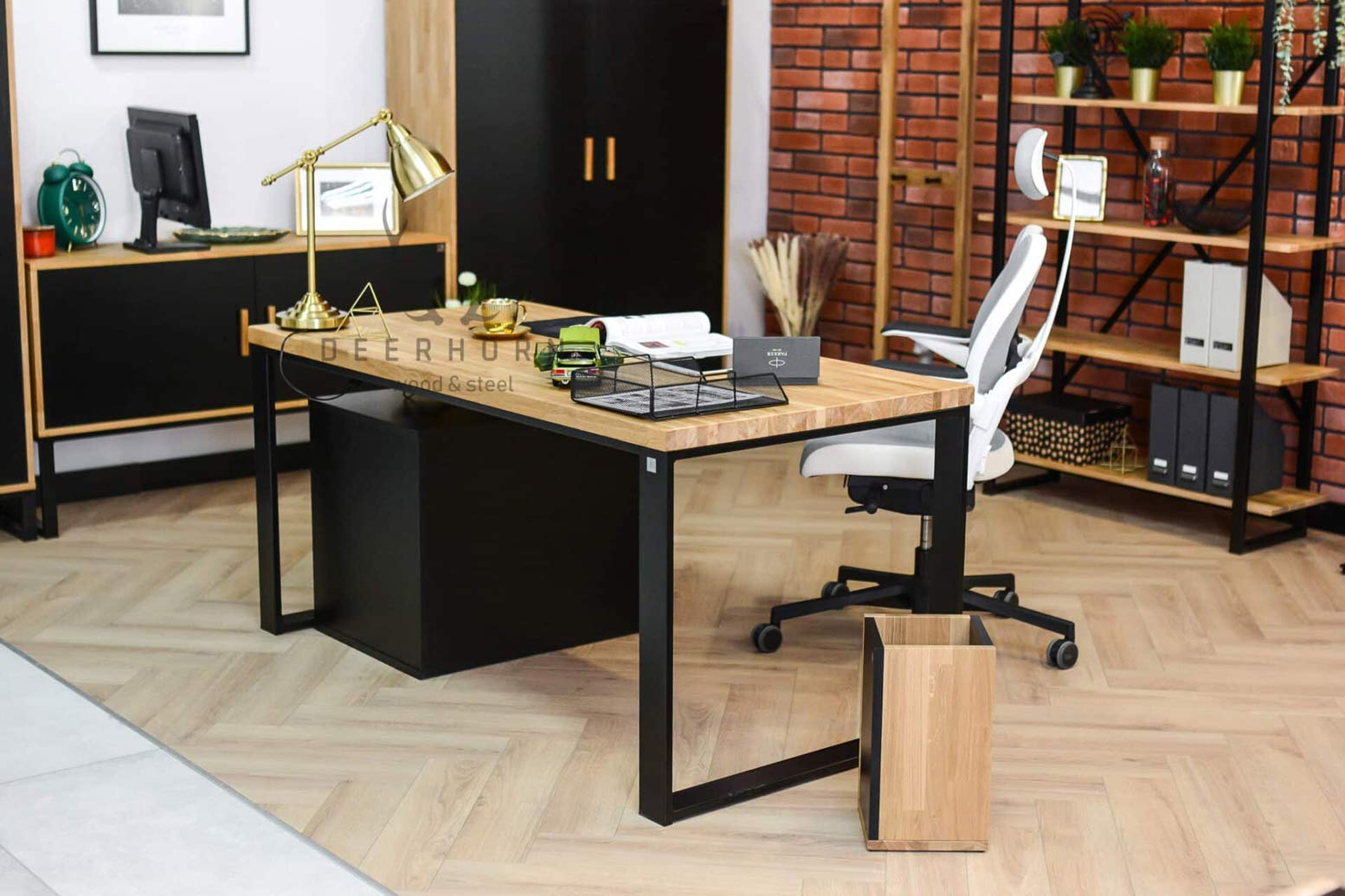 Bureau avec plateau en chêne Loft Office