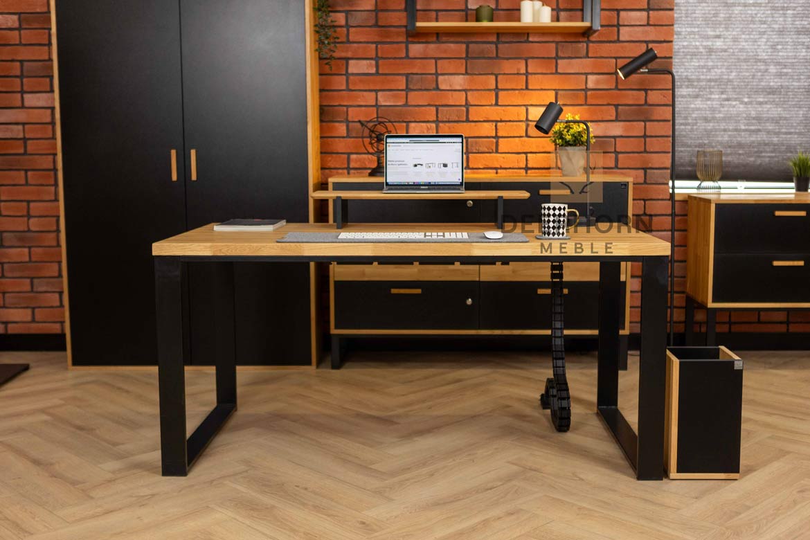 Bureau avec plateau en chêne Loft Office