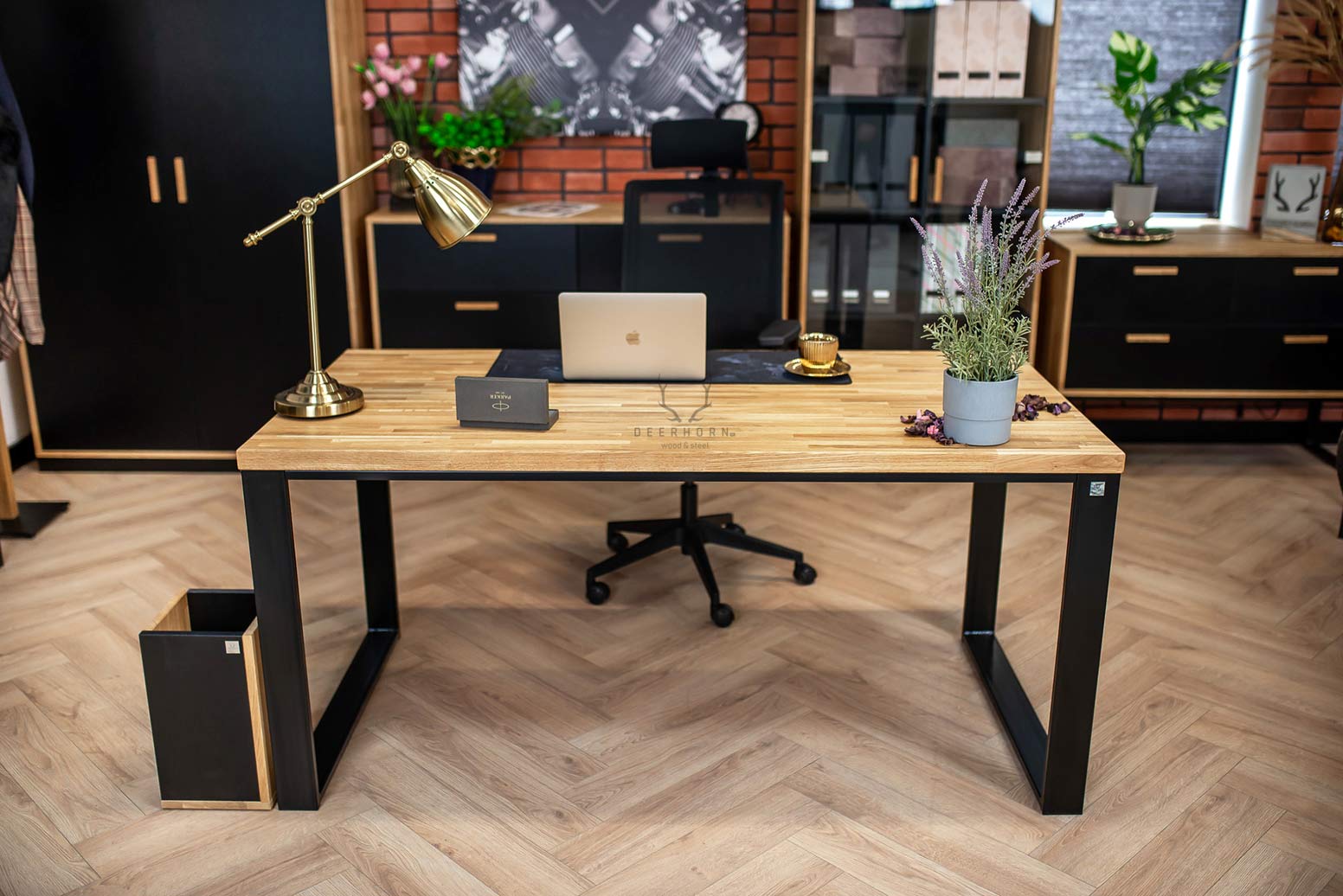 Bureau avec plateau en chêne Loft Office