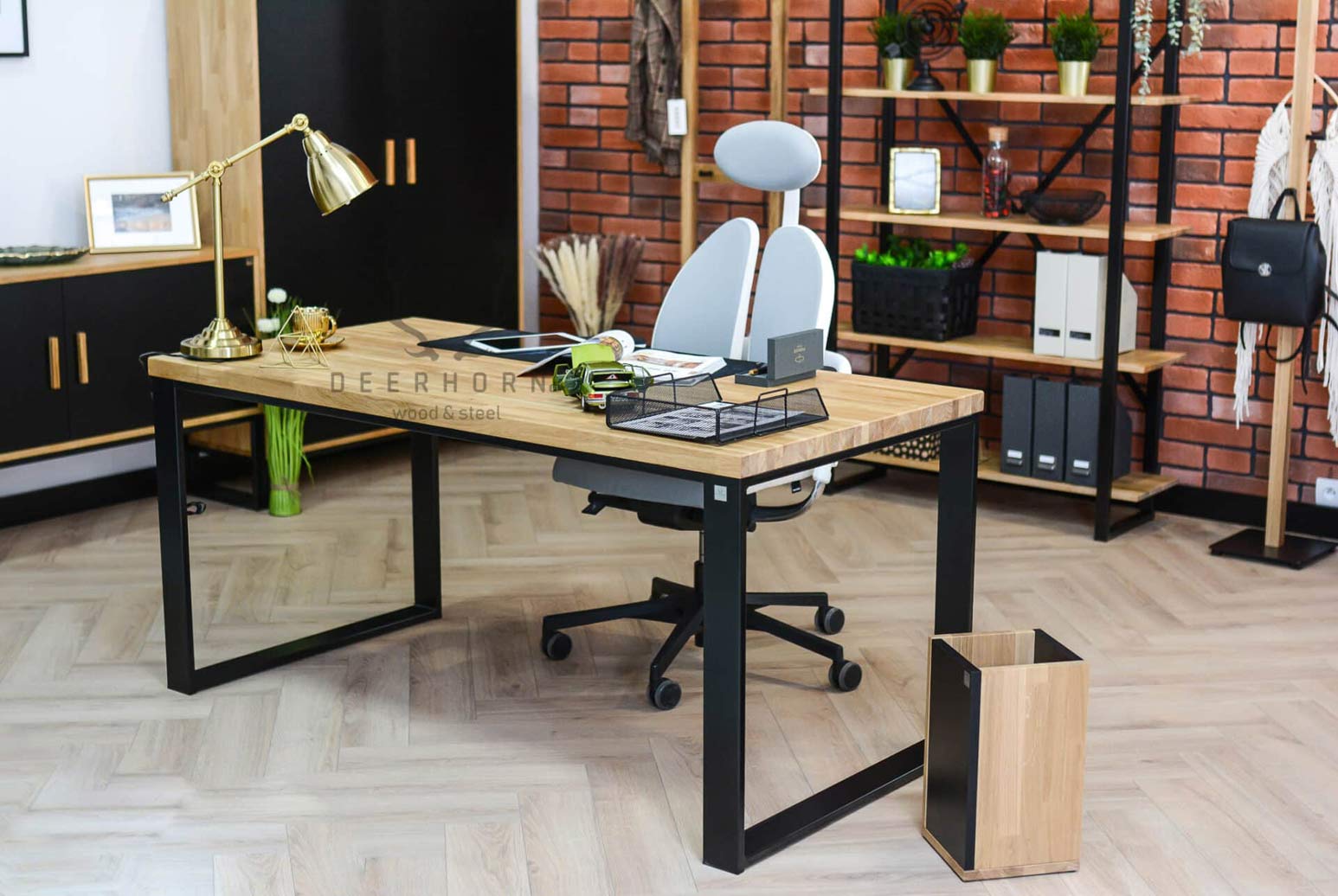 Bureau avec plateau en chêne Loft Office
