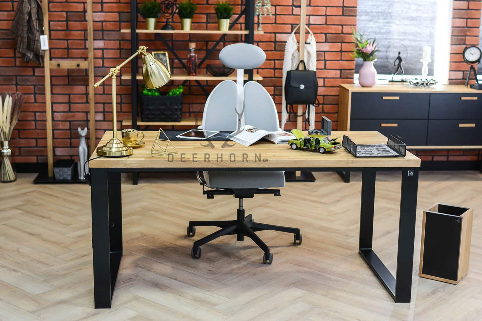 Bureau avec plateau en chêne Loft Office