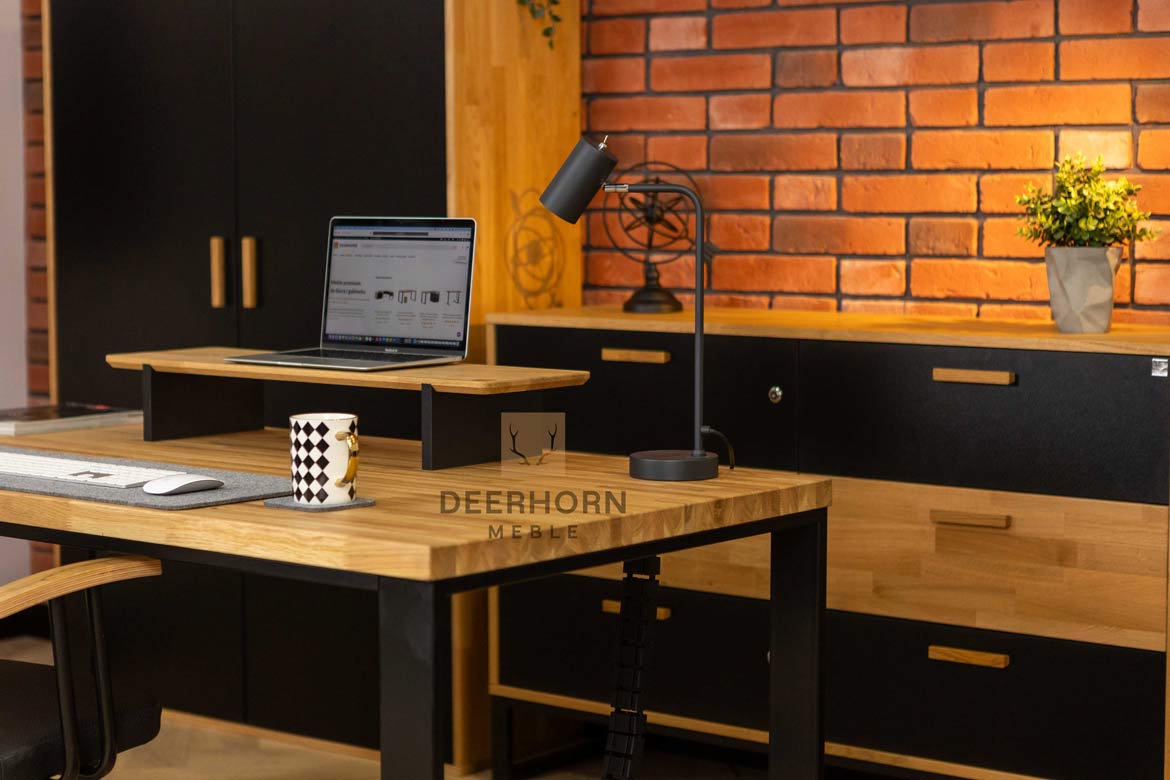 Bureau avec plateau en chêne Loft Office