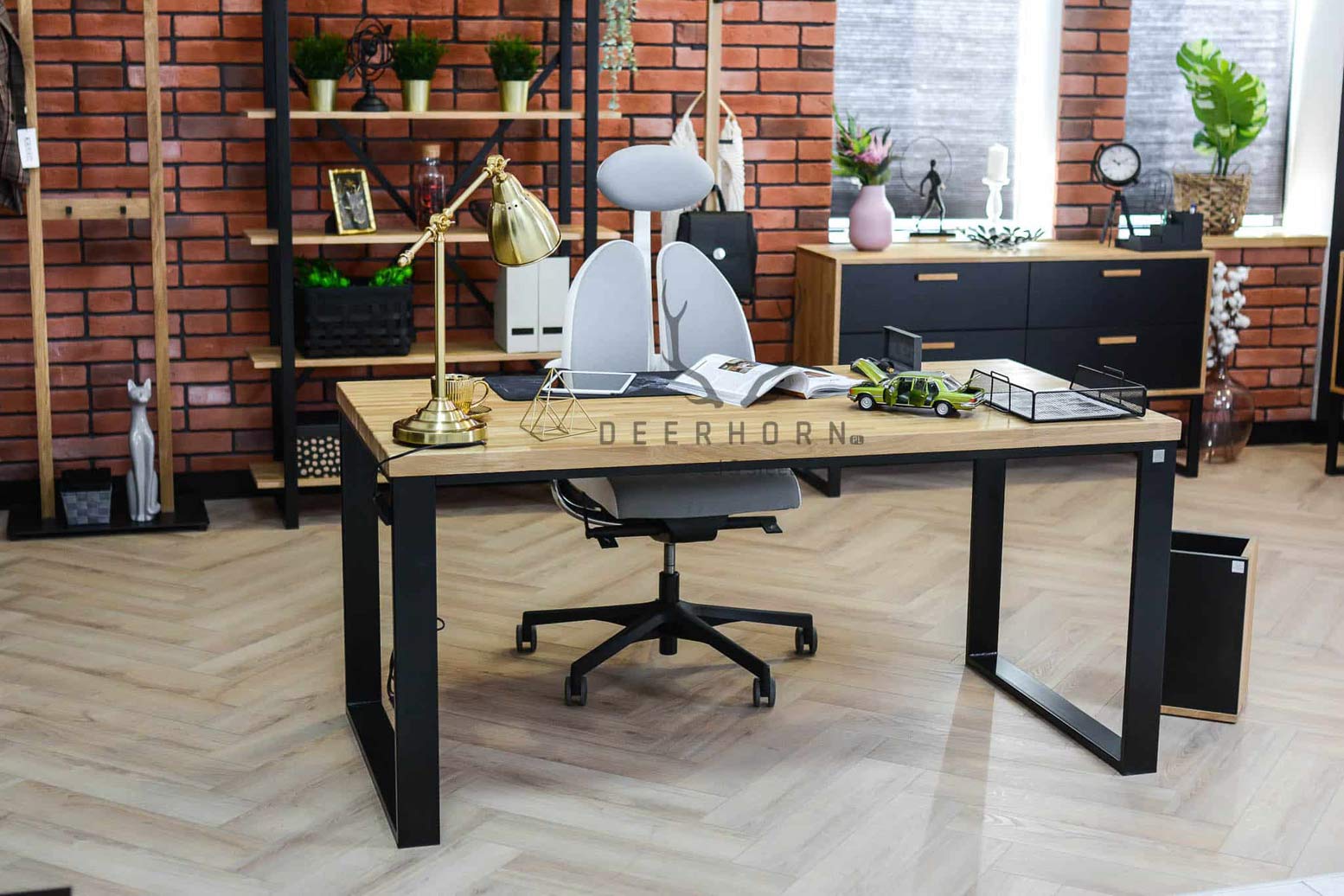 Bureau avec plateau en chêne Loft Office