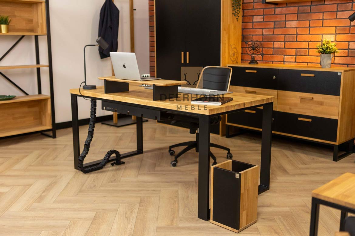 Bureau avec plateau en chêne Loft Office
