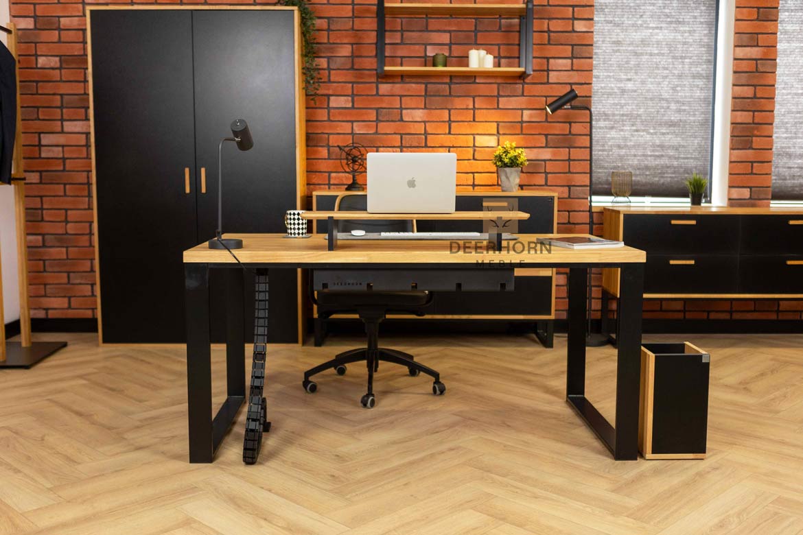 Bureau avec plateau en chêne Loft Office