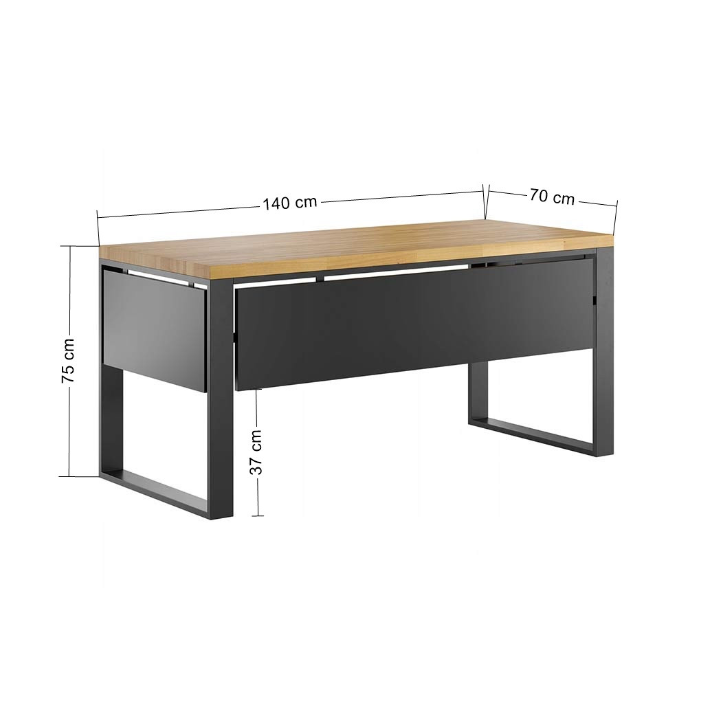 Bureau Loft avec plateau en bois et mélanges