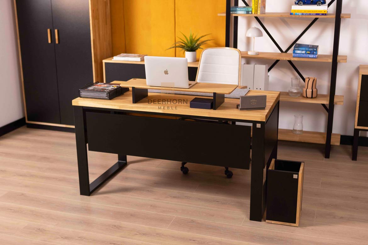 Bureau Loft avec plateau en bois et mélanges