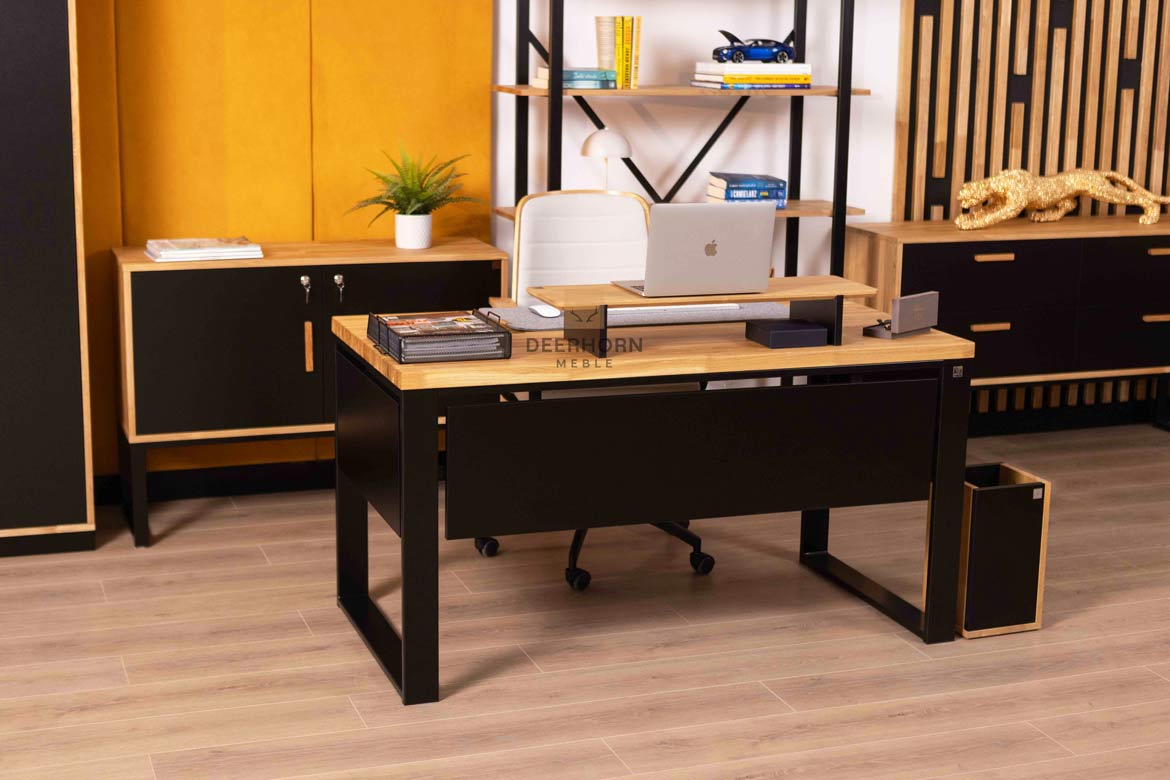 Bureau Loft avec plateau en bois et mélanges